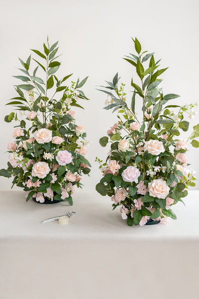 Altar Decor Free-Standing Flowers in Blush & Cream