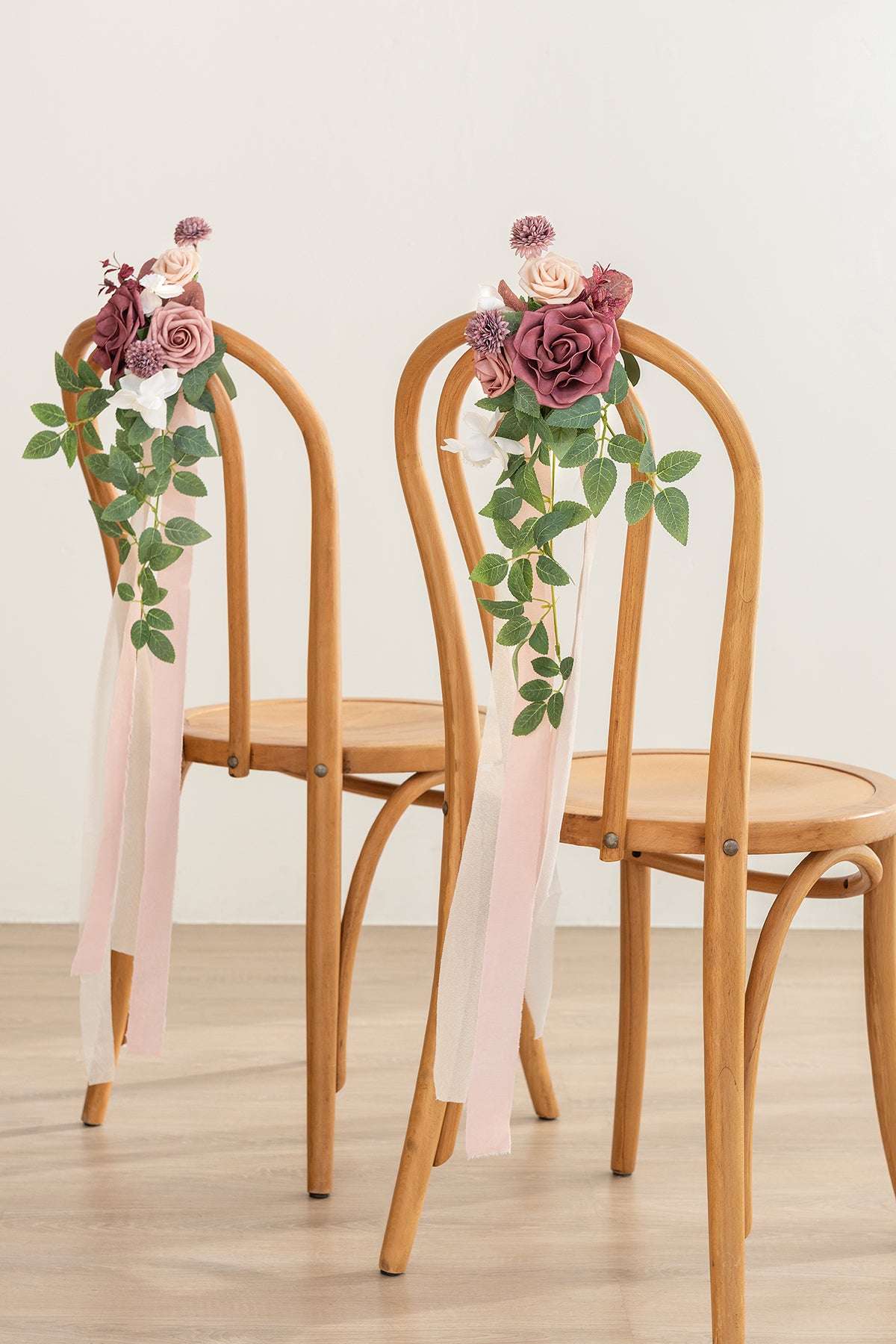 Wedding Aisle Decoration Pew Flowers in Dusty Rose & Mauve