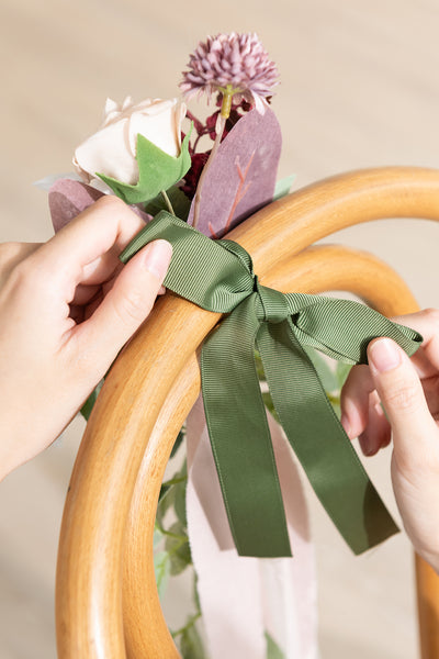 Wedding Aisle Decoration Pew Flowers in Dusty Rose & Mauve