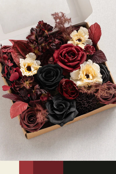 DIY Designer Flower Boxes in Moody Burgundy & Black