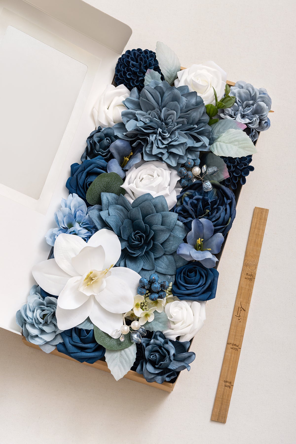 Dusty Blue & Navy Designer Flower Boxes