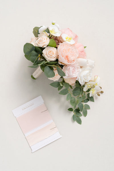 Small Cascade Bridal Bouquet in Blush & Cream