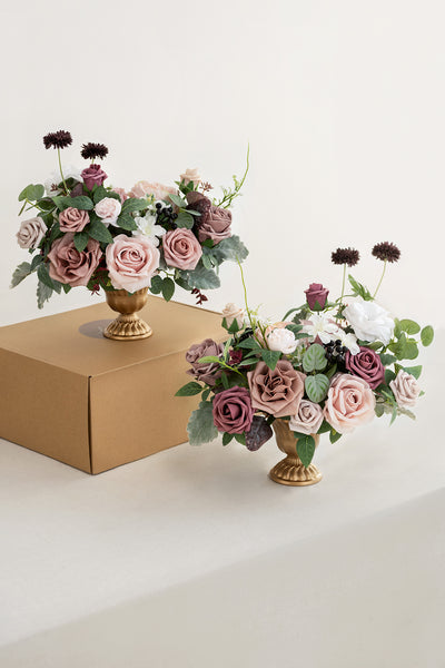 Large Floral Centerpiece Set in Dusty Rose & Mauve