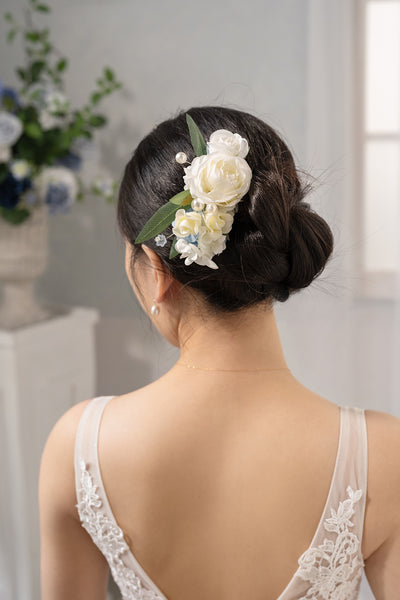 Bridal Flower Crown in Dutch Blue & Navy Blue