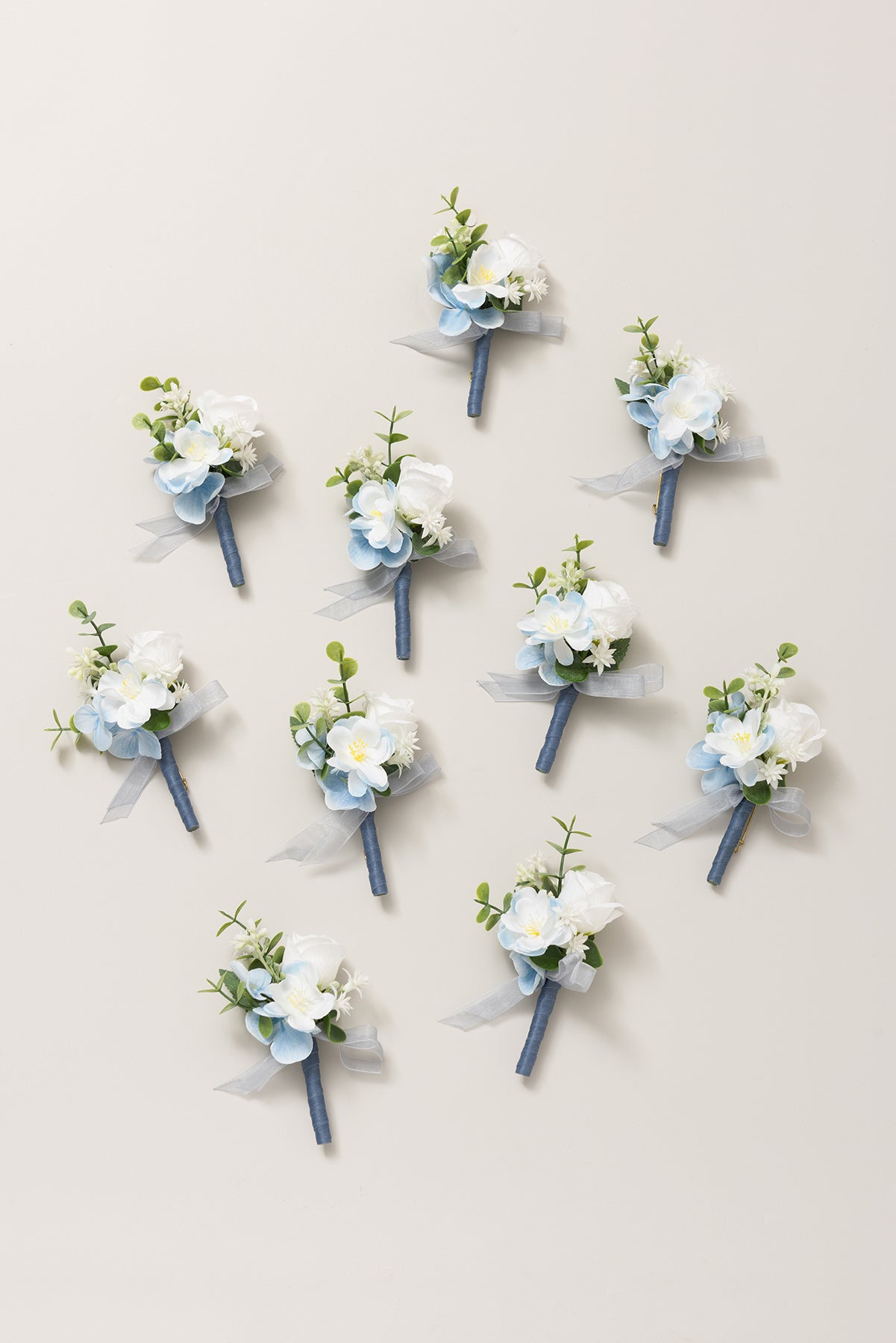 Boutonnieres for Guests in Dutch Blue & Navy Blue