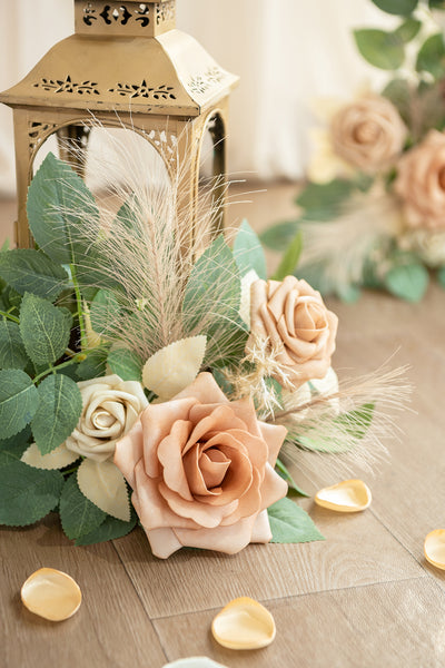 Lantern Flower Garlands in Beige & Sage