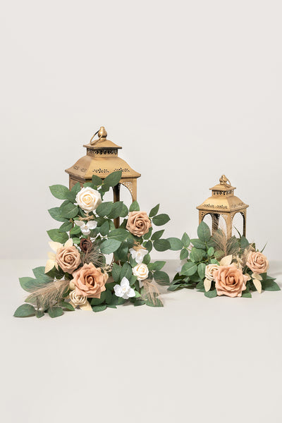 Lantern Flower Garlands in Beige & Sage