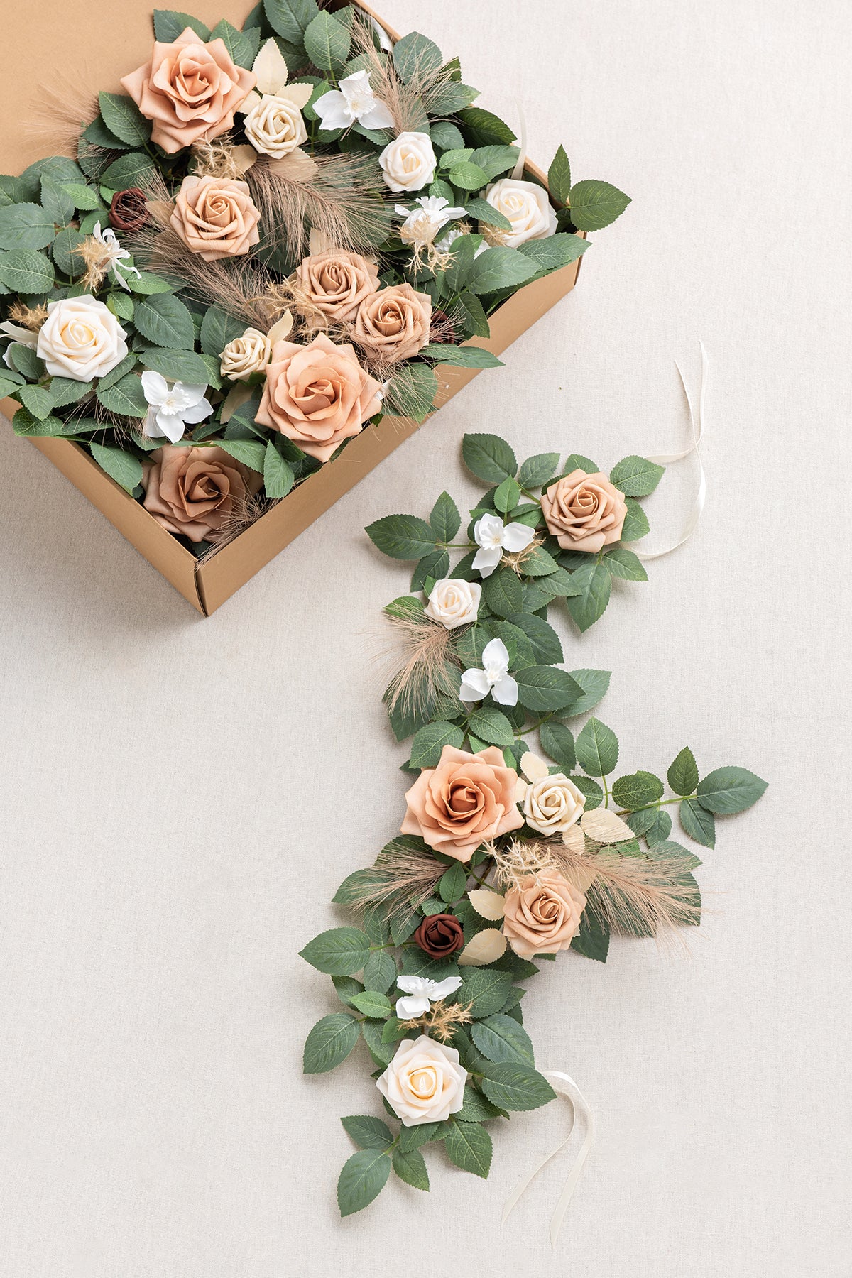 Lantern Flower Garlands in Beige & Sage