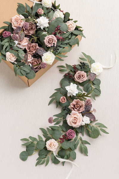 2ft Flower Garlands in Dusty Rose & Mauve