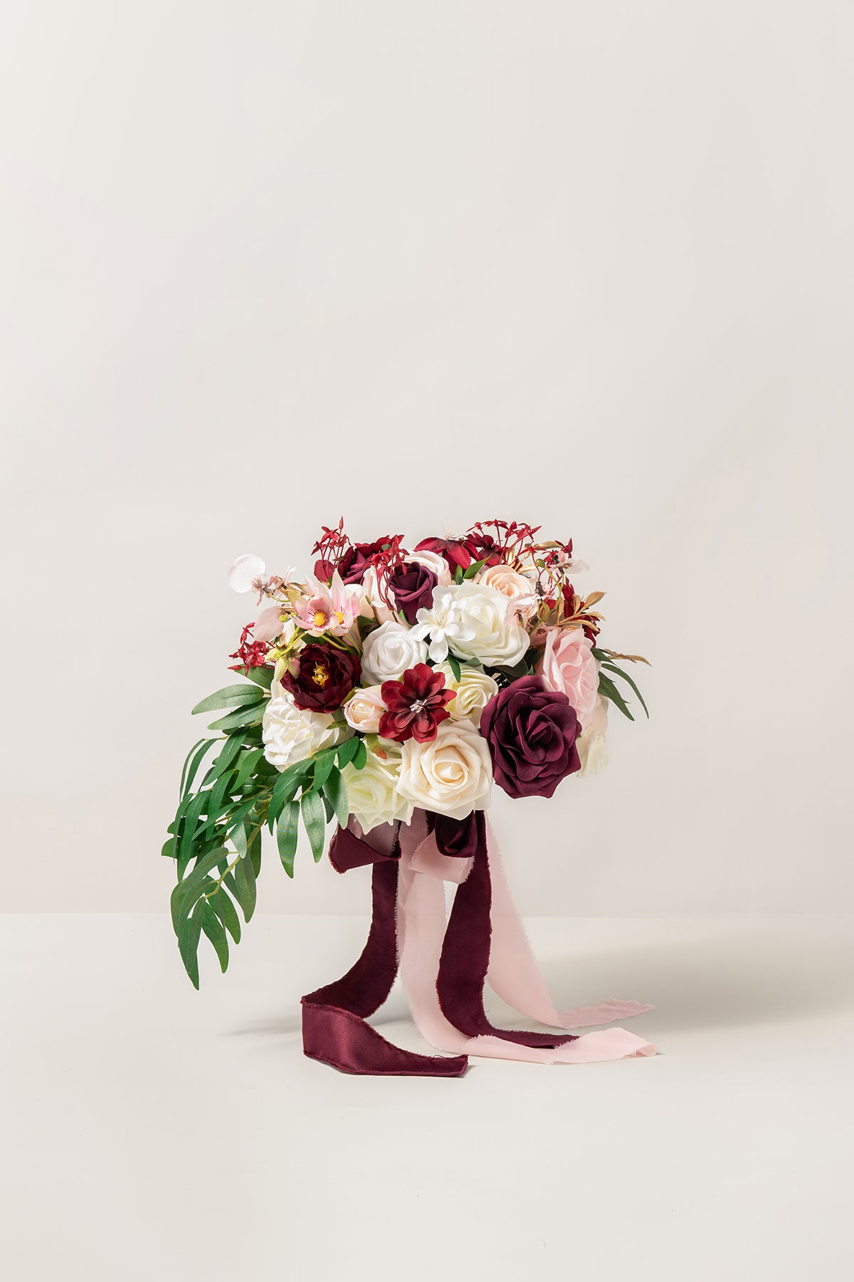 Small Cascade Bridal Bouquet in Romantic Marsala