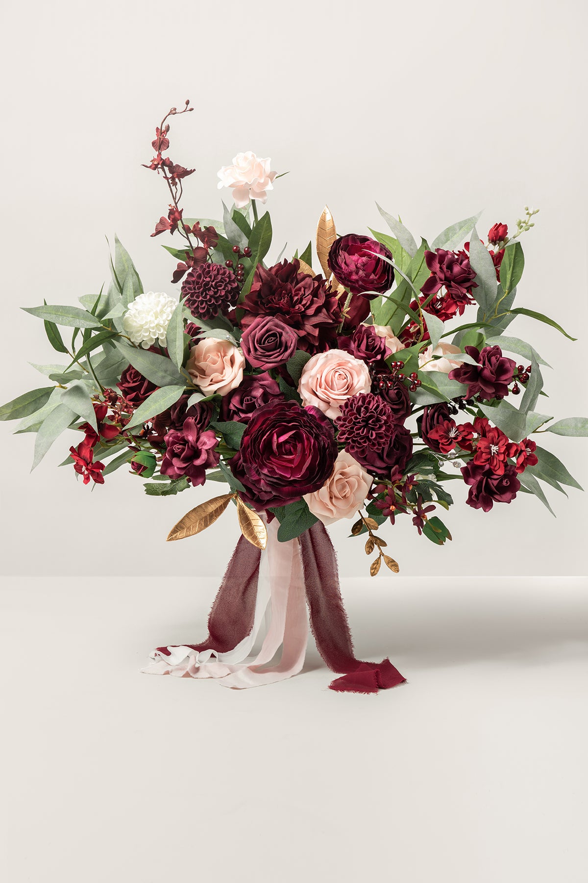 Large Free-Form Bridal Bouquet in Romantic Marsala