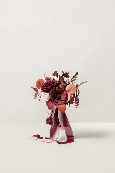 Bridesmaid Posy in Burgundy & Dusty Rose | Clearance