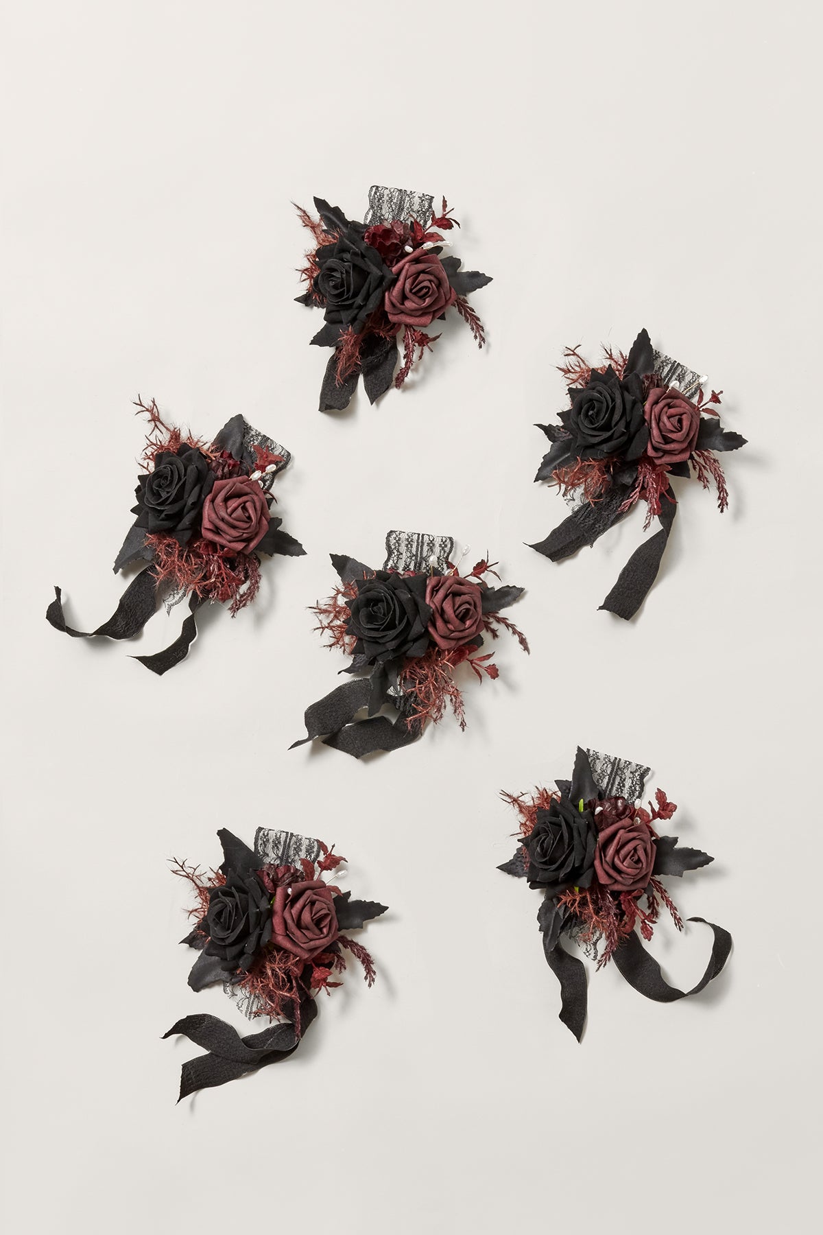 Additional Flower Decorations in Moody Burgundy & Black