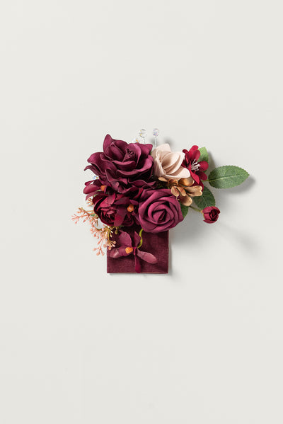 Pocket Square Boutonniere for Groom in Romantic Marsala