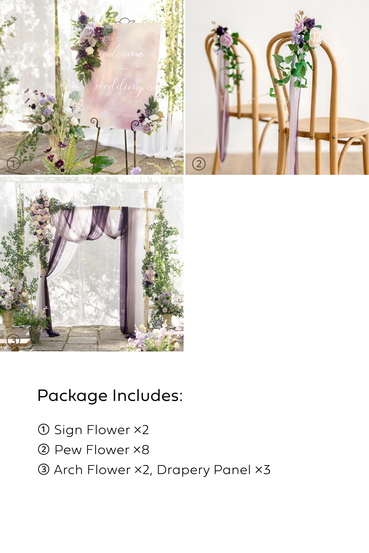 Pre-Arranged Wedding Flower Packages in Lilac & Gold