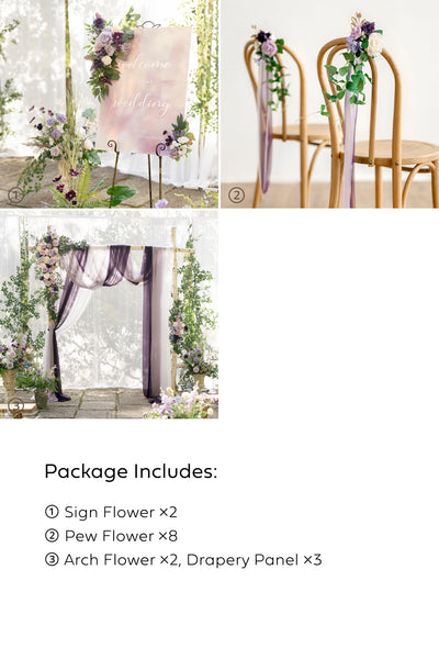 Pre-Arranged Wedding Flower Packages in Lilac & Gold