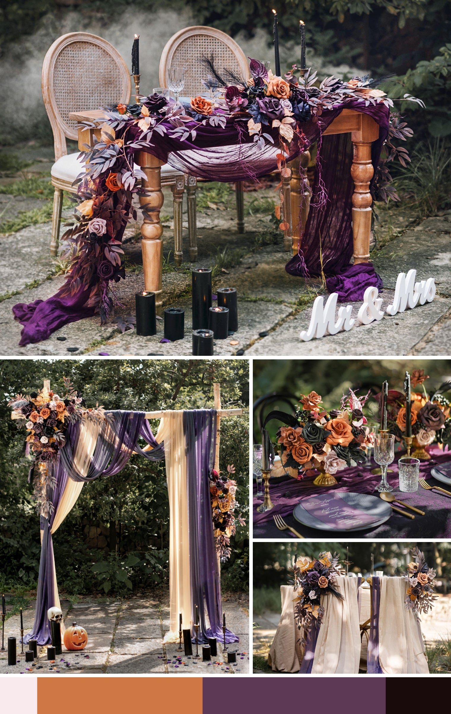 Twilight Purple & Harvest Orange Wedding – Ling's Moment