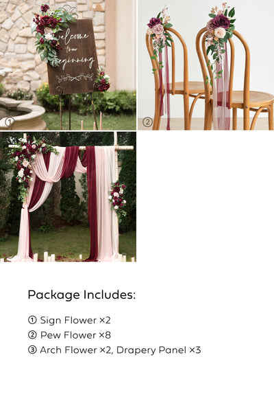 Pre-Arranged Bridal Flower Packages in Romantic Marsala