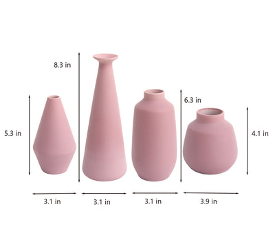 Ceramic Bud Vase Set In Lavender Aster & Burnt Orange | Clearance