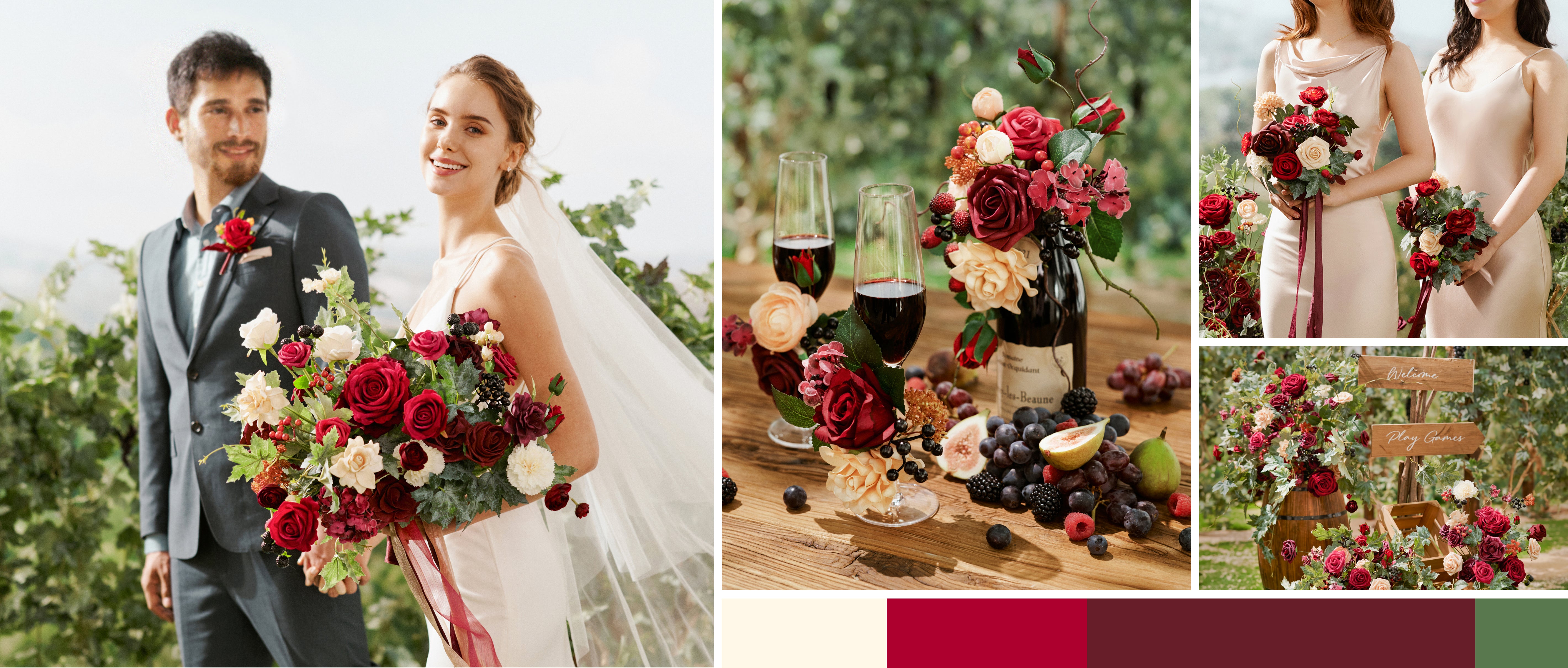 Bordeaux Red & Wine Wedding pc banner