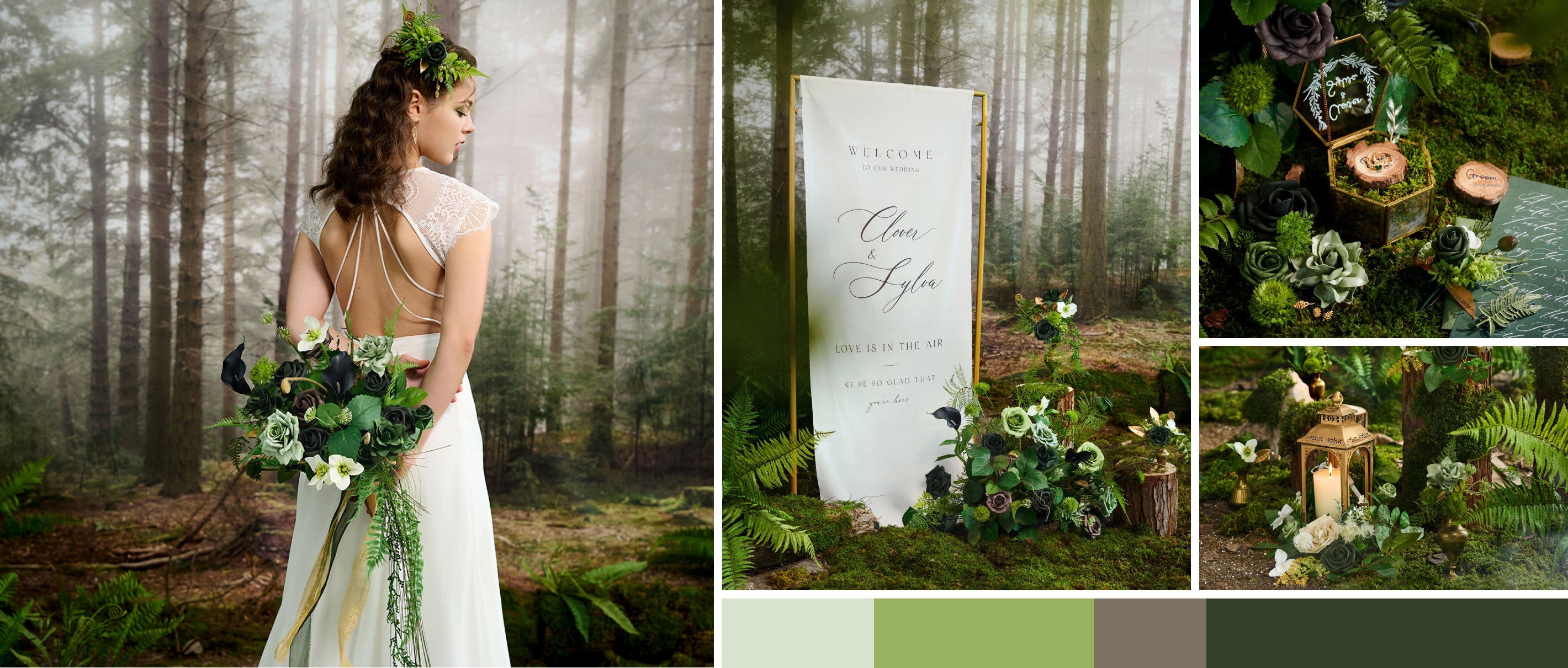 Forest Green & Gold Wedding pc banner