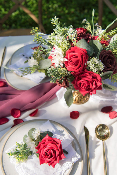 DIY Supporting Flower Boxes in Bordeaux Red & Wine