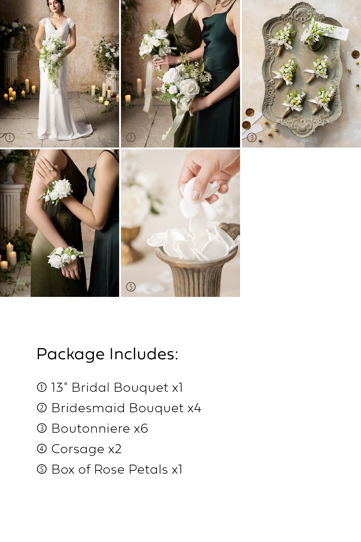 Pre-Arranged Bridal Flower Package in May Lily & Olive