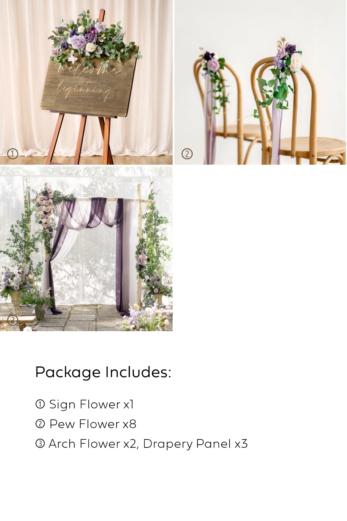 Pre-Arranged Wedding Flower Packages in Lilac & Gold