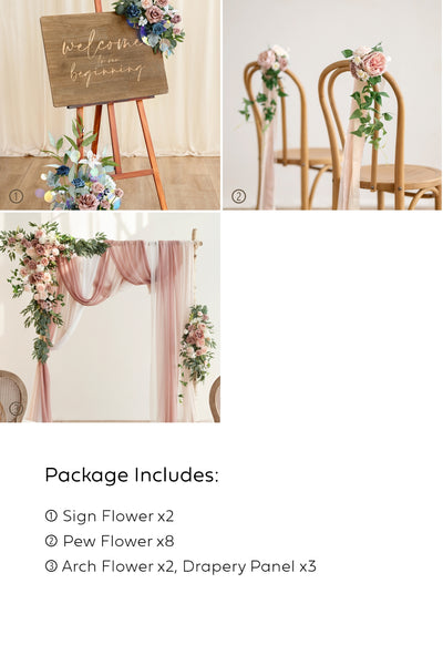 Pre-Arranged Wedding Flower Packages in Dusty Rose & Navy