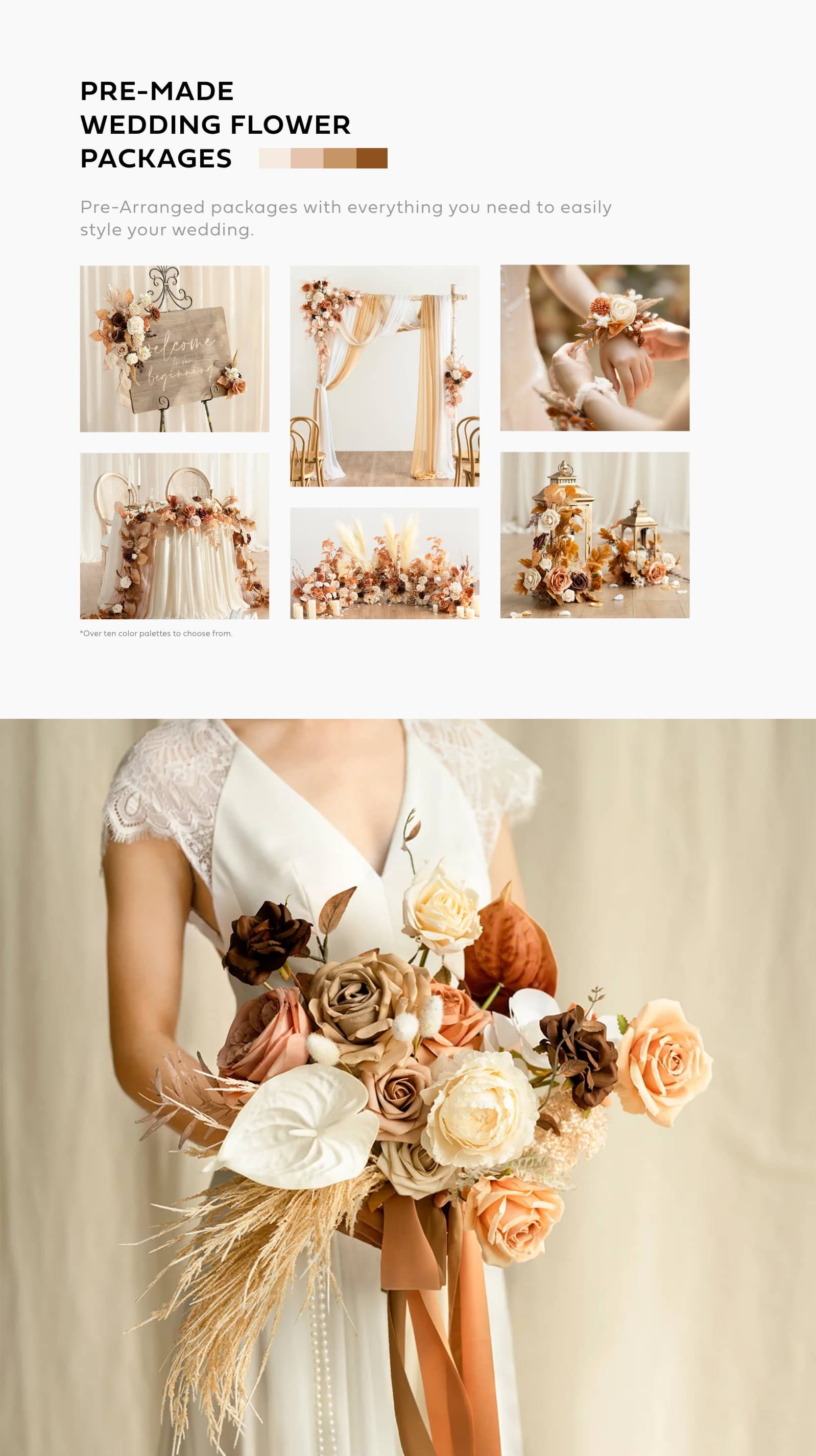 Pink And Beige Wedding Bouquet Is Sitting On Top Of A Sofa