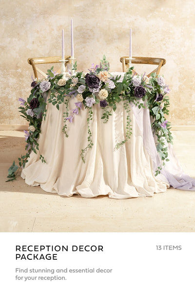 Pre-Arranged Wedding Flower Packages in French Lavender & Plum