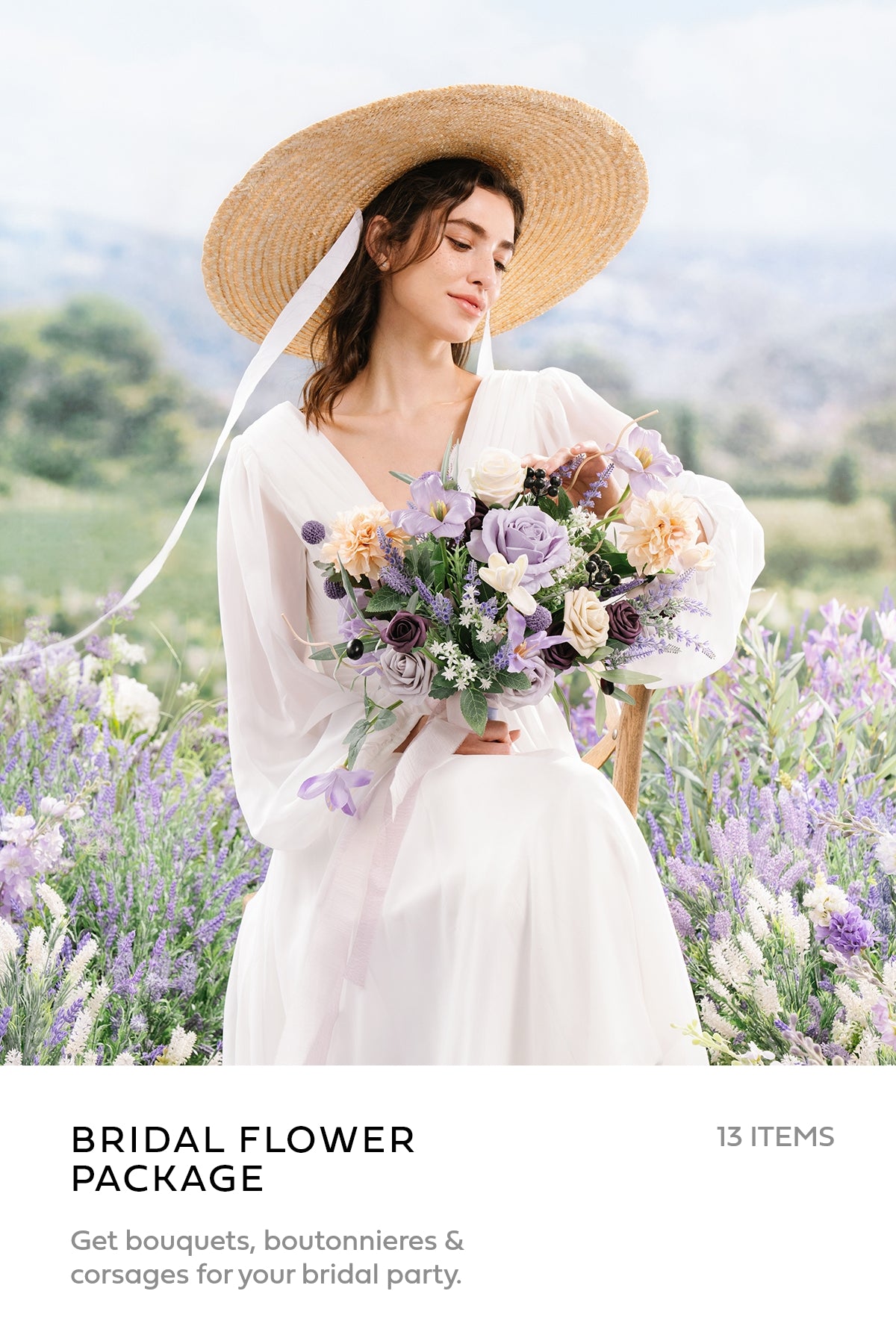 Pre-Arranged Wedding Flower Packages in French Lavender & Plum