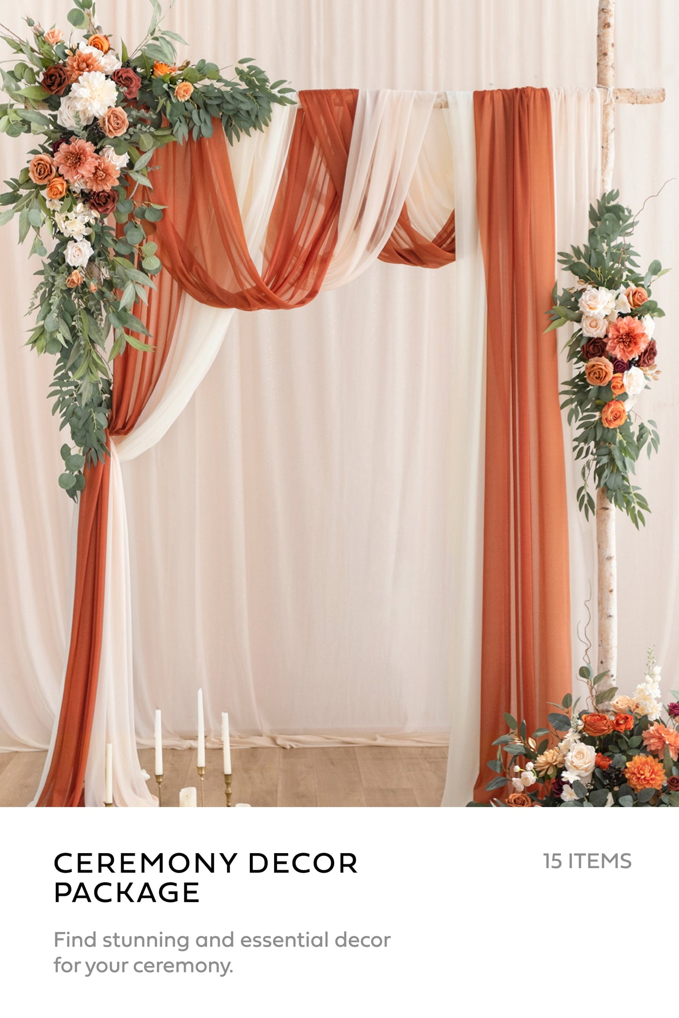 Pre-Arranged Wedding Flower Packages in Sunset Terracotta