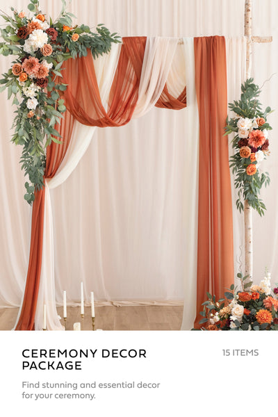 Pre-Arranged Wedding Flower Packages in Sunset Terracotta