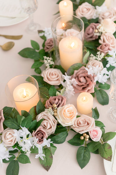 Lantern Floral Arrangements in Dusty Rose & Cream