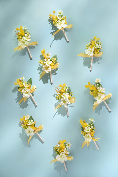 Boutonnieres for Guests in Lemonade Yellow | Clearance