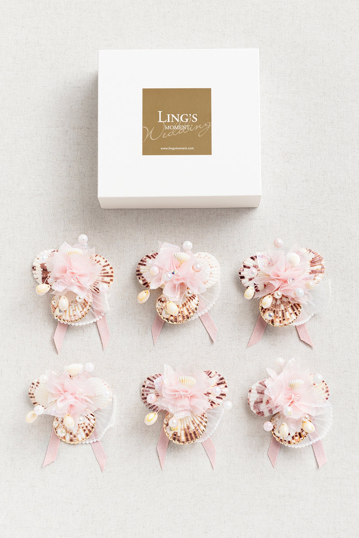 Wrist Corsages in Glowing Blush & Pearl