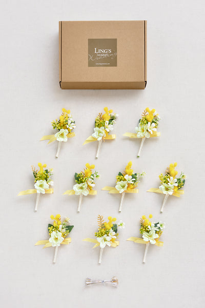 Boutonnieres for Guests in Lemonade Yellow | Clearance