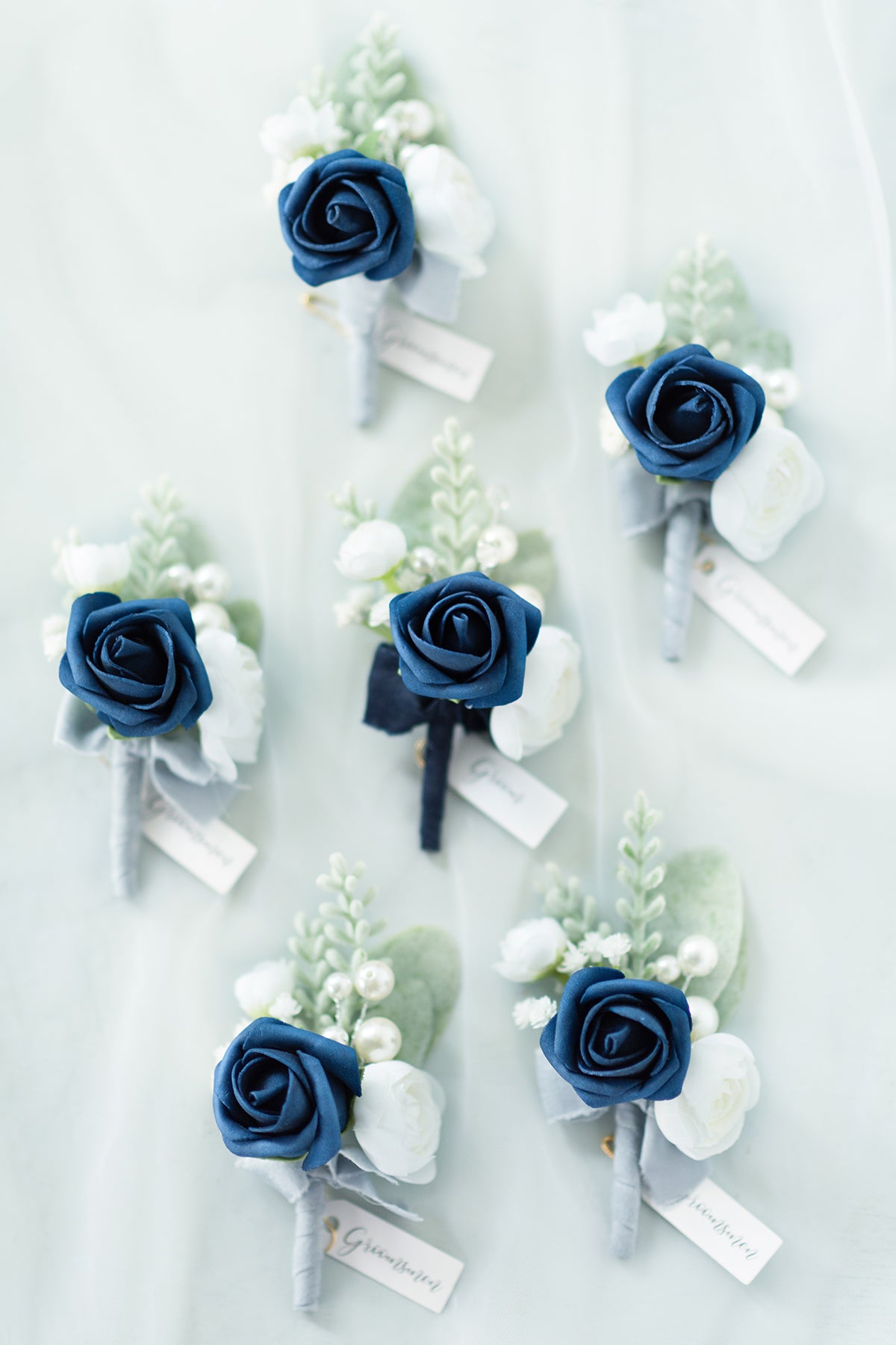 Pre-Arranged Wedding Flower Packages in Dusty Blue & Navy