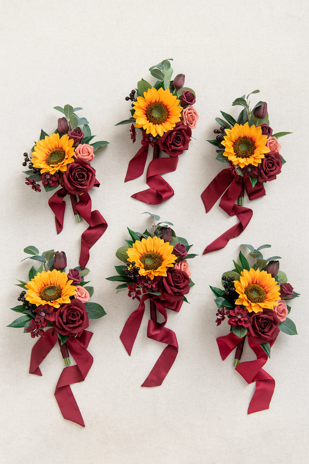 Lings moment 2024 premade center pieces in burgundy & sunflower