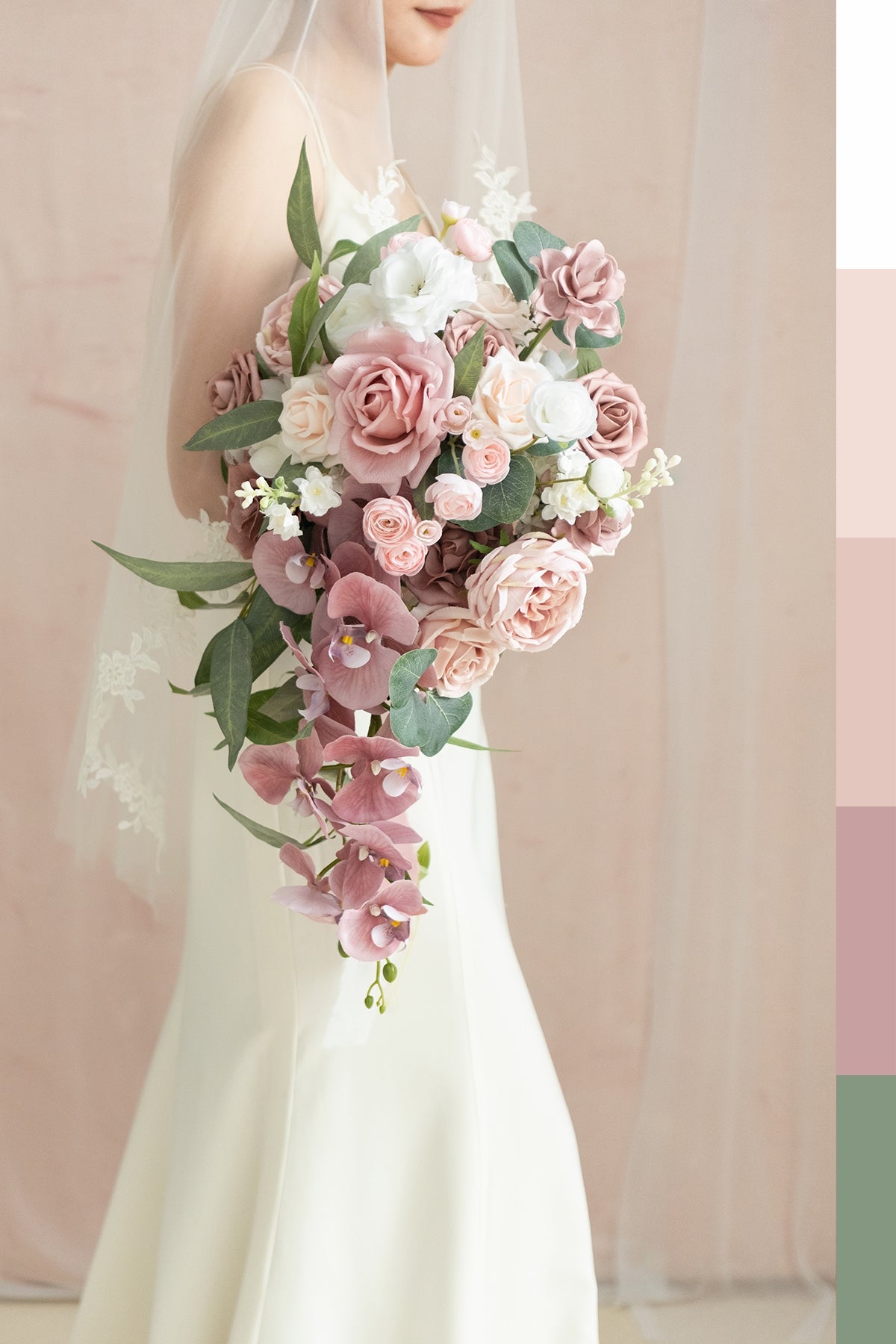 Bridal Flowers in Dusty Rose & Cream – Ling's Moment