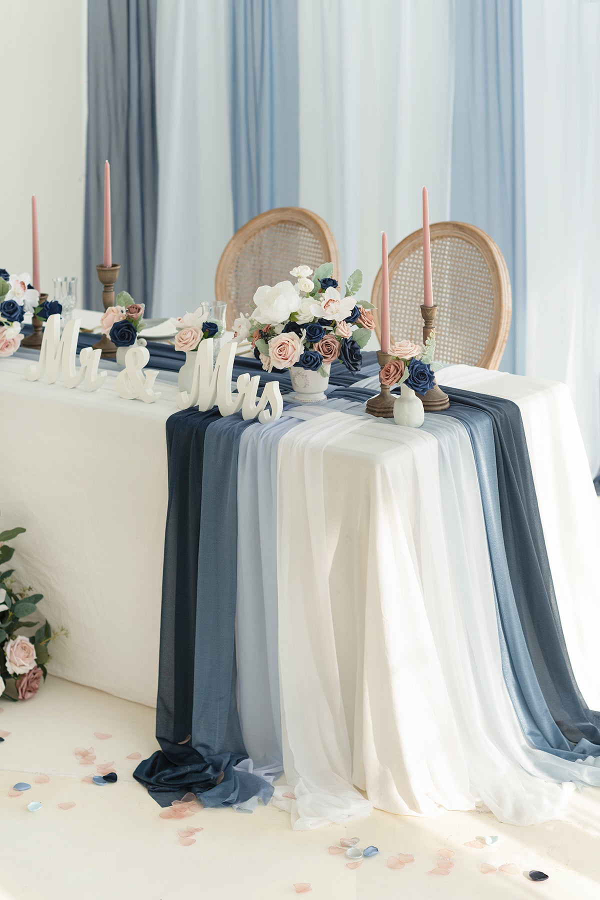 Weave Table Runners in Shades of Navy