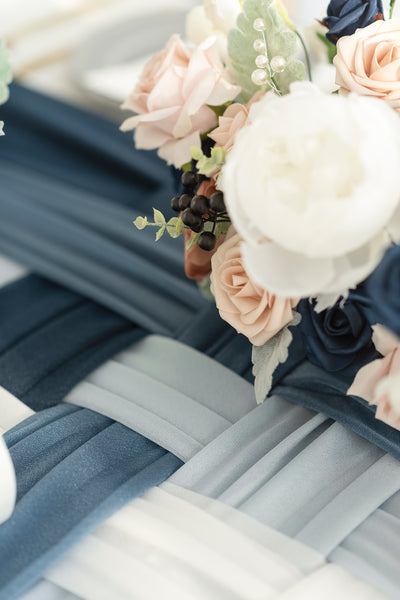 Weave Table Runners in Shades of Navy