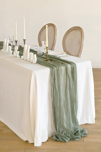 Rustic Gauze Cheesecloth Table Runner 30" w x 10ft/12ft/14ft - 5 colors