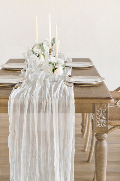 Rustic Gauze Cheesecloth Table Runner 30" w x 10ft/12ft/14ft - 5 colors