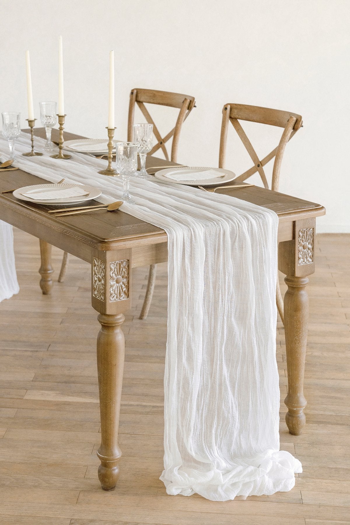 Rustic Gauze Cheesecloth Table Runner 30" w x 10ft/12ft/14ft - 5 colors