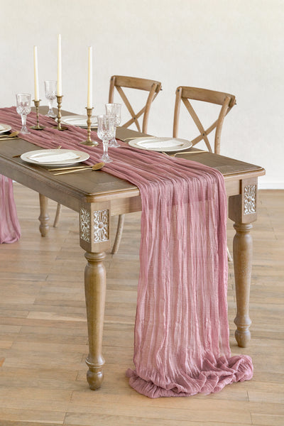 Rustic Gauze Cheesecloth Table Runner 30" w x 10ft/12ft/14ft - 5 colors