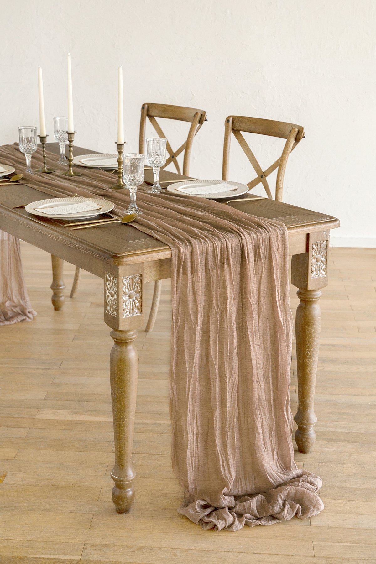 Rustic Gauze Cheesecloth Table Runner 30" w x 10ft/12ft/14ft - 5 colors