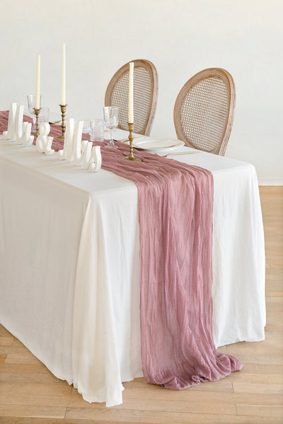 Rustic Gauze Cheesecloth Table Runner 30" w x 10ft/12ft/14ft - 5 colors