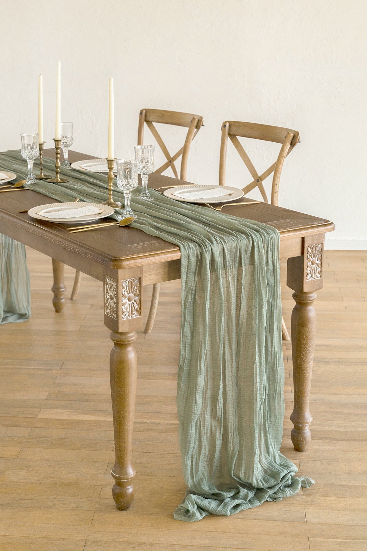 Rustic Gauze Cheesecloth Table Runner 30" w x 10ft/12ft/14ft - 5 colors